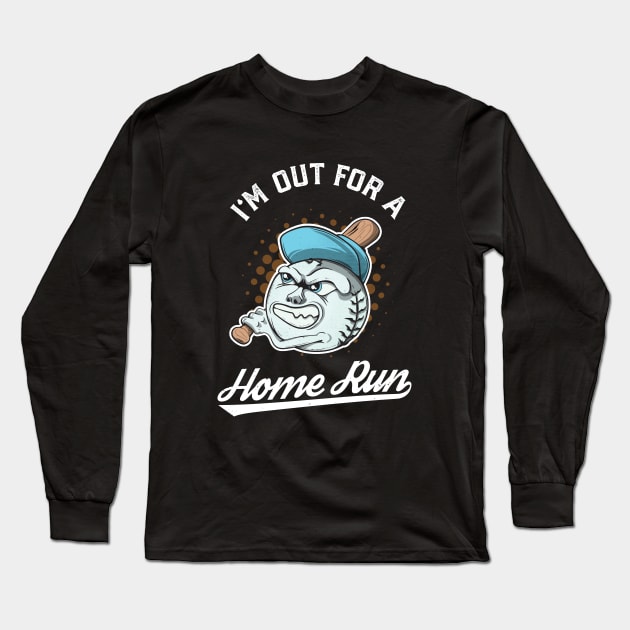 Baseball Mascot Out for A Home Run Long Sleeve T-Shirt by Foxxy Merch